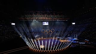 Una scena della cerimonia di apertura delle Olimpiadi invernati Milano-Cortina