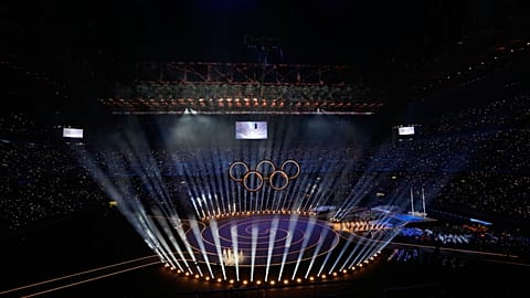 Una escena de la ceremonia de apertura de los Juegos Olímpicos de Invierno de Milán-Cortina.