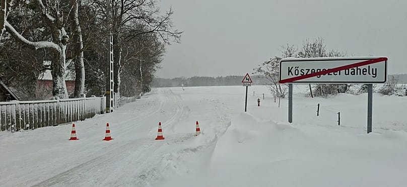 lezárt út Kőszegszerdahelynél