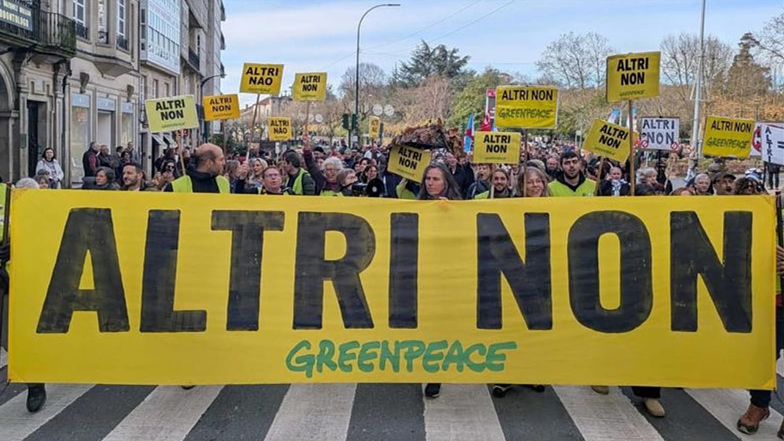 Uma das manifestações de protesto contra o projeto em Palas del Rei, na Galiza.
