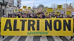 Una de las protestas en contra del proyecto en Palas del Rei, en Galicia