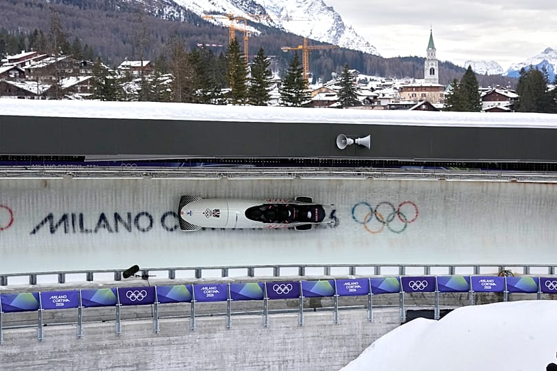 La piste de bobsleigh à Cortina d'Ampezzo