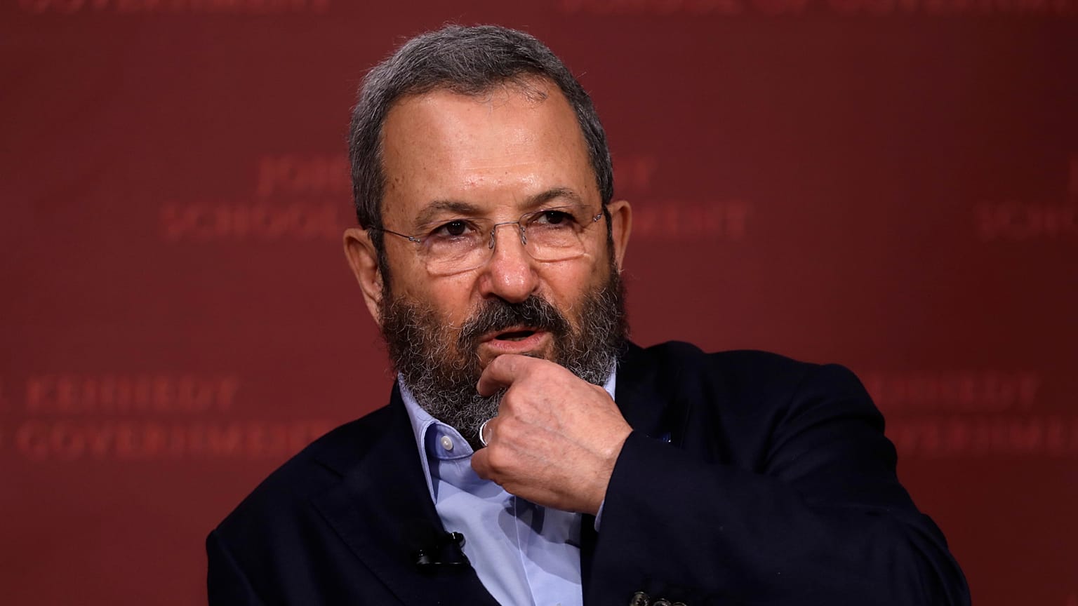 رئيس الوزراء الإسرائيلي السابق إيهود باراك في جامعة هارفارد في كامبريدج، ماساتشوستس، الأربعاء 21 سبتمبر 2016. (صورة من وكالة أسوشيتد برس/تشارلز كروبا)