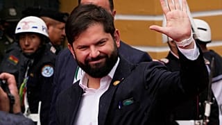 Gabriel Boric, en Bolivia durante una visita oficial