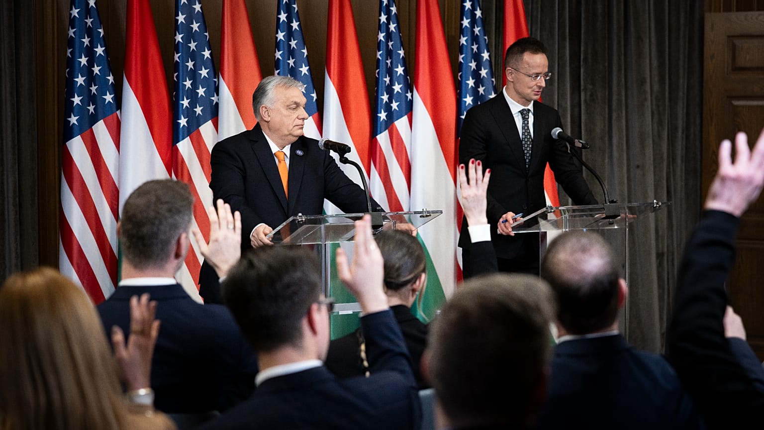 Orbán Viktor kormányfő és Szijjártó Péter külügyminiszter Washingtonban 2026. február 19-én