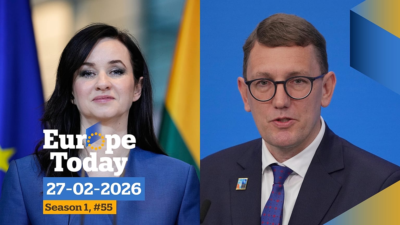 To the left: Inga Ruginienė, Lithuanian Prime Minister; to the right: Kristen Michal, Estonian Prime Minister