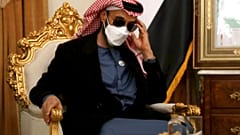 الشيخ طحنون بن زايد آل نهيان، ، خلال اجتماعه مع علي شمخاني، في طهران، إيران، يوم الاثنين 6 ديسمبر/كانون الأول 2021. 