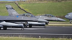 US-F16-Kampfflugzeuge landen auf dem Luftwaffenstützpunkt 4 auf den Azoren, 20/02/2026. Kurt Mendonça/ASAS DOS AÇORES