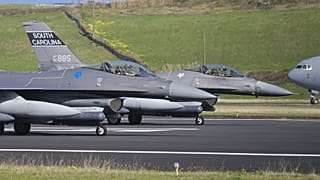Caças F16 dos EUA aterram na Base Aérea 4 nos Açores, 20/02/2026. Kurt Mendonça/ASAS DOS AÇORES