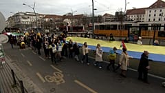 Demonstráció Ukrajna mellett Budapesten február 22-én