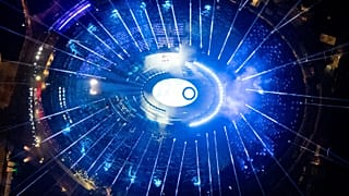 Foto dall'elicottero della Polizia di Stato in occasione della cerimonia di chiusura delle Olimpiadi