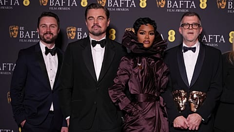Soldan sağa: Andy Jurgensen, Leonardo DiCaprio, Teyana Taylor ve Paul Thomas Anderson, 79. Britanya Akademi Film Ödülleri, Londra, 22 Şubat 2026