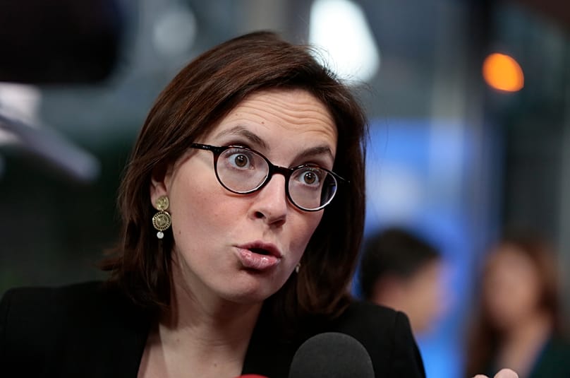 Amélie de Montchalin, alors ministre déléguée française aux Affaires européennes, à Bruxelles, le 25 février 2020 AP Photo/Virginia Mayo)