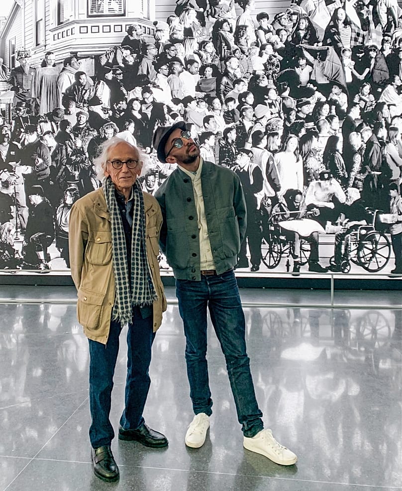 Christo and JR at the San Francisco Museum of Modern Art during the exhibition of JR's "The Chronicles of San Francisco" San Francisco, May 2019