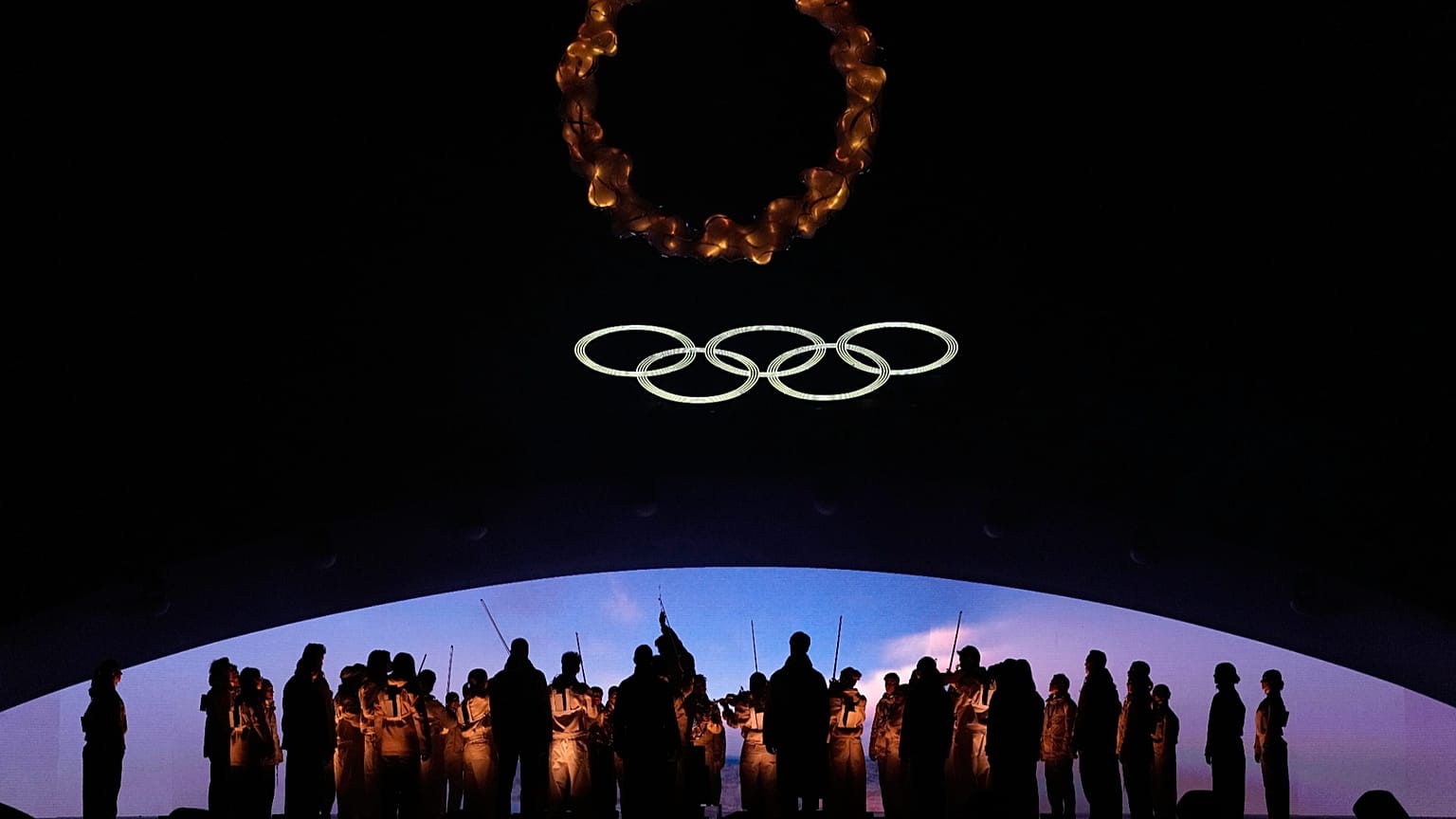 Performers participate in the closing ceremony of the 2026 Winter Olympics, in Verona, Italy, Sunday, Feb. 22, 2026.