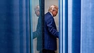 President Donald Trump departs after speaking with reporters in the James Brady Press Briefing Room at the White House.