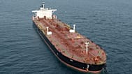 The tanker Boracay that allegedly belongs to Russia's so-called shadow fleet, Thursday, Oct. 2, 2025, off Saint-Nazaire, France's Atlantic coast