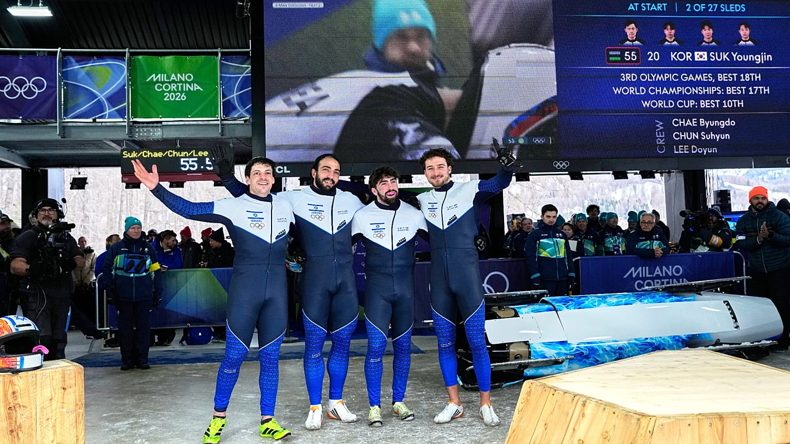 İsrail'in olimpiyat tarihindeki ilk dörtlü bobsled takımı