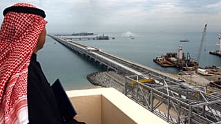 A Kuwaiti official looks at Ahmadi Port after the inauguration of KNPC’s Ahmadi Oil Pier in 2005