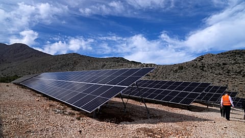 File photo - Photovoltaics in Amorgos