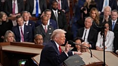 US-Präsident Donald Trump hält seine Rede zur Lage der Nation vor beiden Kammern des Kongresses im Kapitol in Washington am Dienstag, 24. Februar 2026.