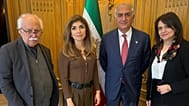 دیدار رضا پهلوی و یاسمین پهلوی (اعتماد امینی) با شهلا شفیق و داریوش آشوری