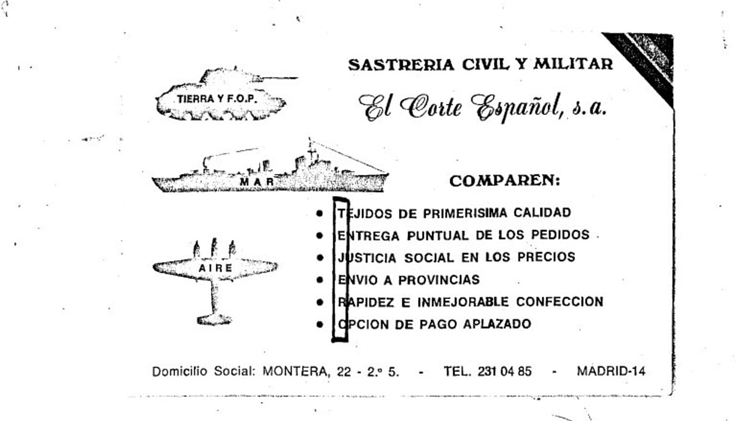 Un acróstico de un anuncio falso enviado por Sabino Fernández Campo
