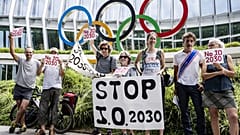 A 2030-as téli olimpia megrendezése elleni demonstrációk egyike - 2024