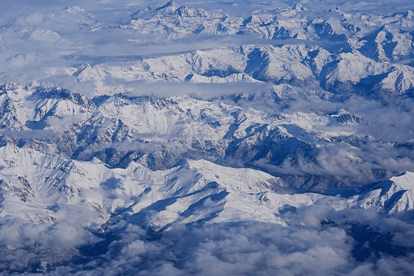 The Alps seen from the sky