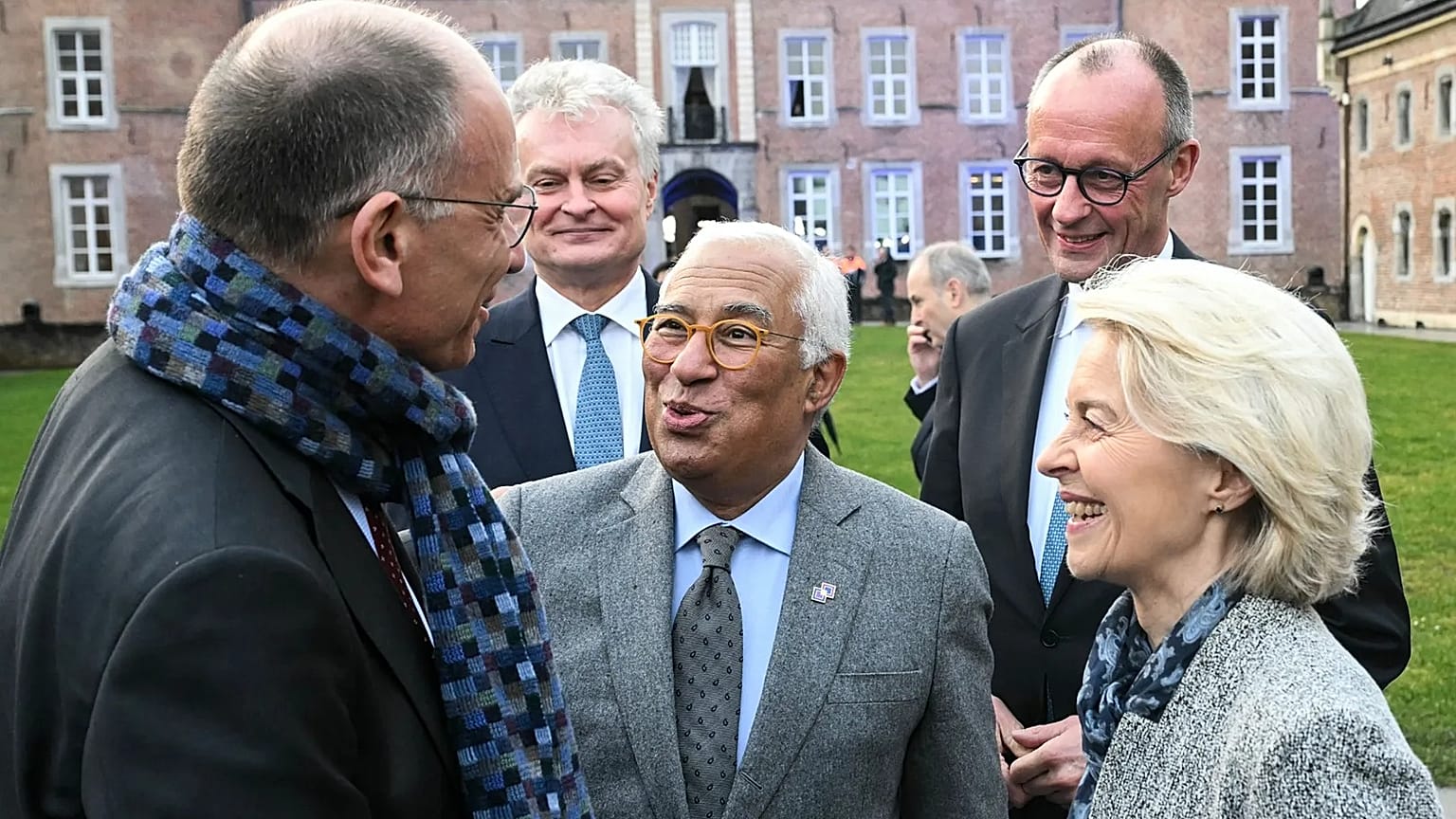 EU leaders at at Alden Biesen Castle in Bilzen-Hoeselt