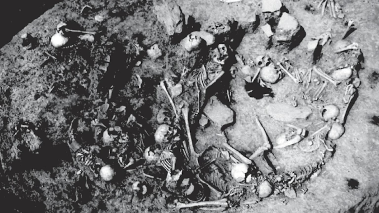 Açılan toplu mezar.