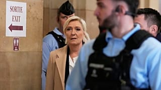FILE: Far-right leader Marine Le Pen arrives for her appeal trial, in Paris, 11 February 2026
