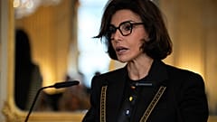 Η υπουργός Πολιτισμού της Γαλλίας Rachida Dati εκφωνεί ομιλία στο Υπουργείο Πολιτισμού στο Παρίσι στις 26 Σεπτεμβρίου 2024.