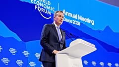 الرئيس التنفيذي للمنتدى الاقتصادي العالمي، بورج بريندي، يتحدث خلال الاجتماع السنوي للمنتدى الاقتصادي العالمي في دافوس، سويسرا، الثلاثاء 20 يناير 2026. (صورة من وكالة أسوشيتد ب