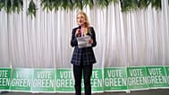 Green Party candidate for the Gorton and Denton by-election Hannah Spencer speaks in Manchester, England.