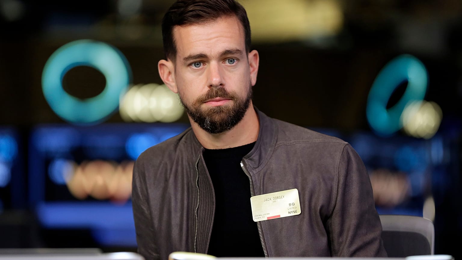 FILE. Block CEO Jack Dorsey being interviewed on the floor of the NYSE, Nov. 2015