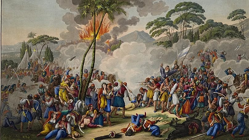 Johann Lorenz II Rugendas (1775-1826) (σχεδιαστής) Η Έξοδος του Μεσολογγίου, 1826 Επιχρωματισμένη ακουατίντα Μουσείο Μπενάκη ΓΕ_23965