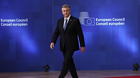 O Primeiro-Ministro da Croácia, Andrej Plenković.