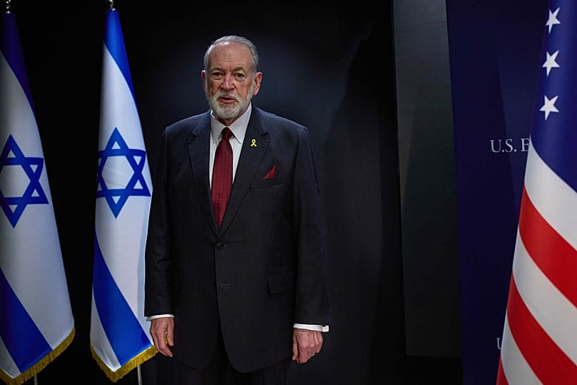 FILE - U.S. Ambassador to Israel Mike Huckabee poses for a photo during an interview in Jerusalem, Wednesday, Aug. 20, 2025