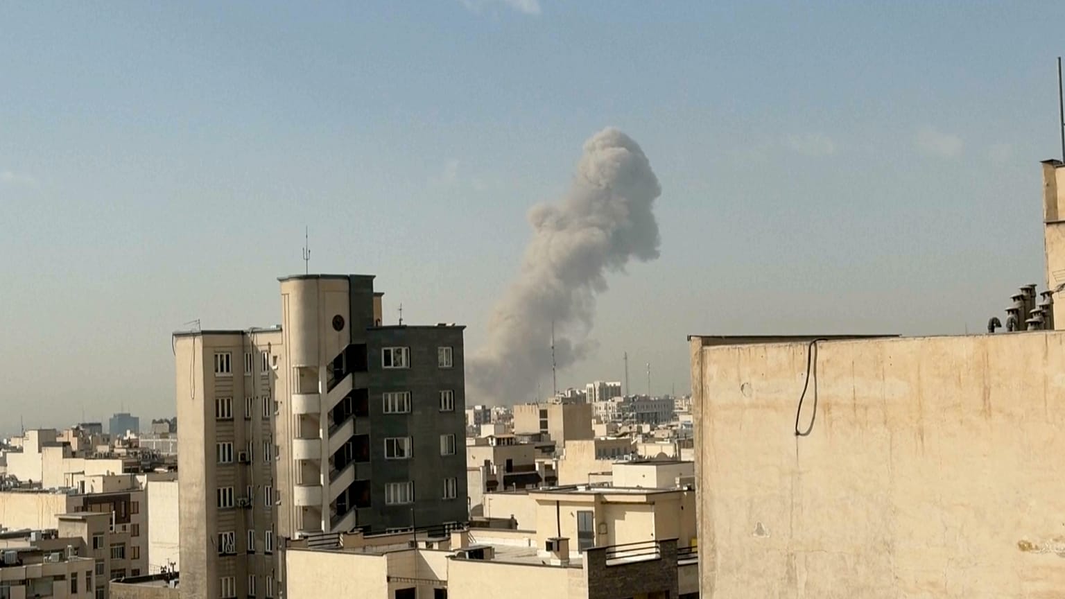 Video shows smoke rising from an area in Tehran