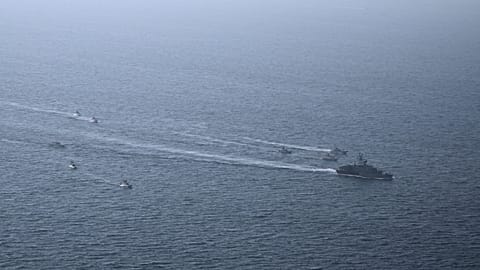 FILE -  Iranian Revolutionary Guard's drill in the Persian Gulf on Monday, Feb. 16, 2026.