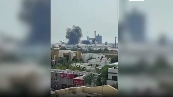 Moment Iranian strike hits US military base in Bahrain