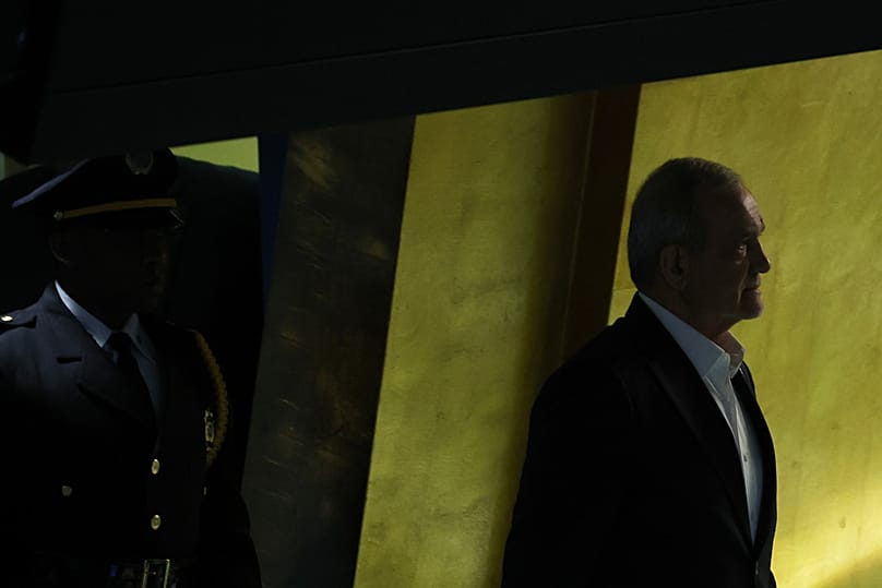 İran Cumhurbaşkanı Mesud Pezeşkiyan, Birleşmiş Milletler'in 80. Genel Kurulu için New York'ta, 24 Eylül 2025