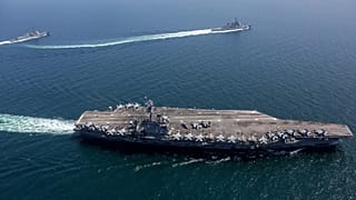 The USS Abraham Lincoln during a US-Japan bilateral exercise in the Sea of Japan, 13 April, 2022