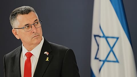 Israeli prime minister Gideon Sa'ar photographed 