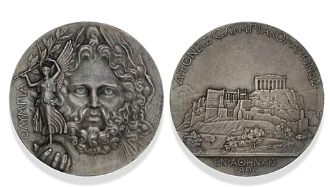 The world’s first Olympic medal, dating back to the first modern Olympic Games in Athens in 1896
