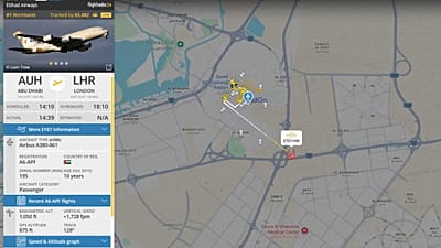 The first flight from Abu Dhabi since Iran attacks began has taken off