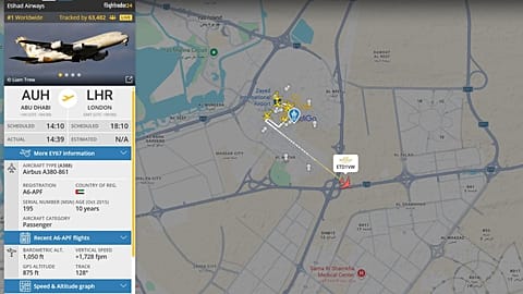 The first flight from Abu Dhabi since Iran attacks began has taken off