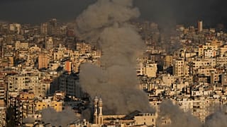 Smoke rises from Israeli airstrikes in Dahiyeh, a southern suburb of Beirut, Lebanon, Tuesday, March 3, 2026. (AP Photo/Hussein Malla)