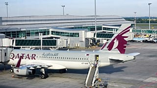 Qatar Airways plane at Hamad International Airport in 2024